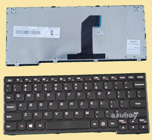 US UI English Keyboard for Lenovo ideapad Yoga 11 (Type 20187 20264 22696 2696 80AW) 25204703 25204733 25204763 25204677 25204707 25204737, Black with Frame