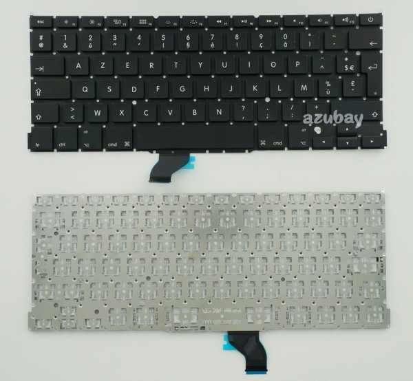 French Keyboard AZERTY Français Clavier for Apple Macbook Pro A1502 13  2013 Retina, Black, No Frame