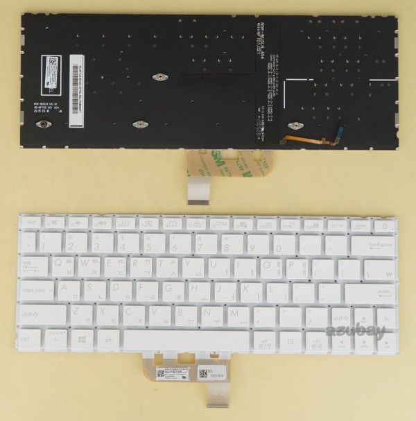 Korean KR & US Keyboard for ASUS Zenbook UX334FAC UX334FL UX334FLC, ZenBook Edition 30 UX334FL, Backlit, White
