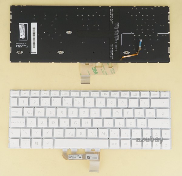 Slovenian Bosnian Croatian Serbian Macedonian Montenegro West Balkans Yugoslavia CRO WB SV HR SLO YU Keyboard for ASUS Zenbook UX334FAC UX334FL UX334FLC, ZenBook Edition 30 UX334FL, Backlit, White