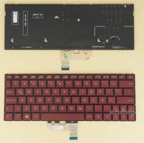 Latin LAS Spanish Keyboard LA Teclado for ASUS Zenbook UX333FA UX333FN, NSK-WU28U 1E, 0KNB0-162ALA00 0KN1-6A3LA13 9Z.NFTBU.21E, Backlit, Red