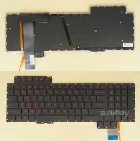 Arabic AR & US Keyboard for Laptop Asus ROG G752 G752V G752VL G752VT G752VY G752VW GFX72V GFX72VL GFX72VS GFX72VT GFX72VY V153062AS1 AR, 0KN0-SI1AR11, 0KNB0-E601AR00, 0KN0-SI1AR1117435000021, Red Backlight, Without Frame