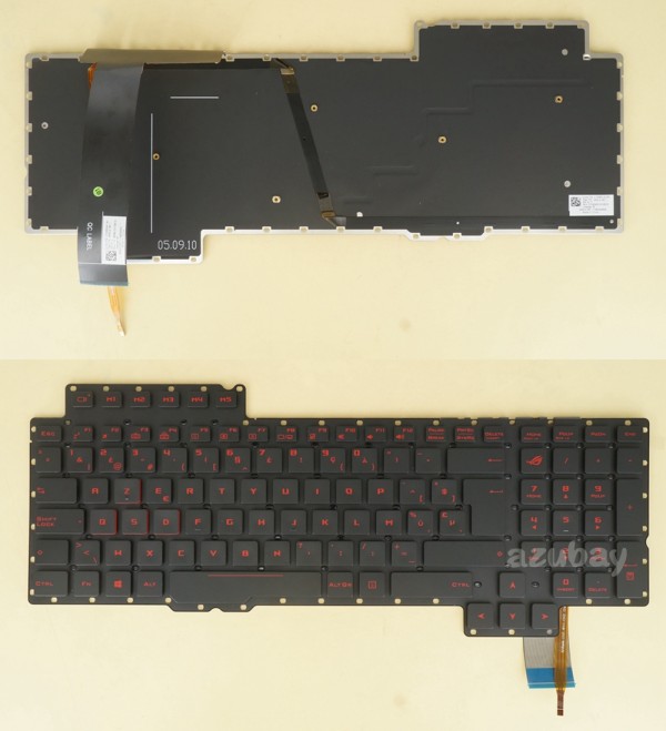 Belgian Keyboard AZERTY BE Belge Belgium Clavier Toetsenbord for Laptop Asus ROG G752 G752V G752VL G752VT G752VY G752VW GFX72V GFX72VL GFX72VS GFX72VT GFX72VY V153062AK1 BE 0KN0-SI1BE11, Red Backlight, Without Frame