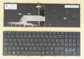 French Keyboard AZERTY Français Clavier for Laptop HP Probook 450 G5, 455 G5, 470 G5, L01027-051, Backlit, with Black Frame