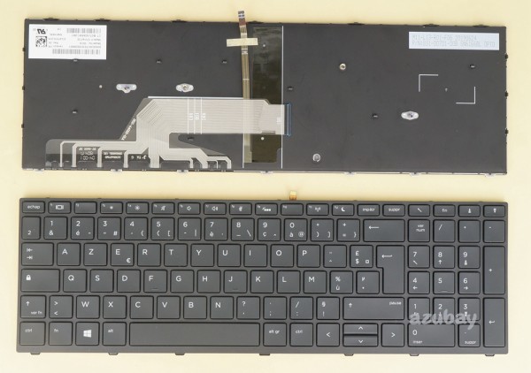 French Keyboard AZERTY Français Clavier for Laptop HP Probook 450 G5, 455 G5, 470 G5, L01027-051, Backlit, with Black Frame