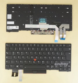 German DE QWERTZ Keyboard for Lenovo Thinkpad T14 Gen 1 (Type 20UD,20UE,20S0,20S1,20S2,20S3) Backlit, Black with Black Frame
