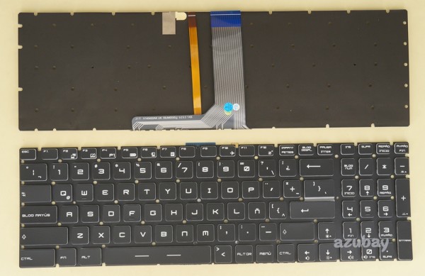 Latin LAS Spanish Keyboard LA Teclado for Laptop MSI GE62, GE62 2QC, GE62 2QD, GE62 2QE, GE62 2QF, GE62 2QL, GE62 6QC, GE62 6QD, GE62 6QE, GE62 6QF, GE62 6QL, GE62 7RE, GE62VR, GE62VR 6RF, GE62VR 7RF, GE72, GE72 2QC, GE72 2QD, GE72 2QE, GE72 2QF, GE72 2QL, GE72 6QC, GE72 6QD, GE72 6QE, GE72 6QF, GE72 6QL, GE72VR 6RF, GE73VR, RGB Backlight, Black with Crystal Keys