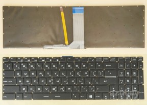 Arabic AR & US Keyboard for Laptop MSI GS60 2PM, GS60 2QC, GS60 2QD, GS60 2QE, GS60 2QE-018CN, GS60 6QC, GS60 6QD, GS60 6QE, GS63VR, GS63VR 6RF, GS63VR 7RF, GS70, GS70 2OD-011CN, GS70 2OD-074CN, GS70 2OD-294CN, GS70 2PC, GS70 2PC-443CN, GS70 2PE, GS70 2PE-025CN, GS70 2PE-026CN, GS70 2QC, GS70 2QD, GS70 2QE, GS70 2QE-083CN, GS70 2QE-084CN, GS70 2QE-085CN, GS70 6QC, GS70 6QD, GS70 6QE, RGB Backlight, Black with Crystal Keys