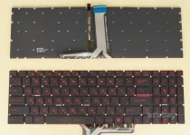 Russian Keyboard RU русский Клавиатура for Laptop MSI GV62, GV72, GV62VR, GV72VR, GL63, GL73, GV62 7RC, GV62 7RD, GV62 7RE, GV62VR 7RF, GV62 8RC, GV62 8RD, GV62 8RE, GV72 7RD, GV72 7RE, GV72VR 7RF, GV72 8RC, GV72 8RD, GV72 8RE, GL62, V143422KK1 RU, Red Backlight
