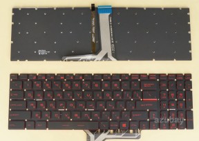 Russian Keyboard RU русский Клавиатура for Laptop MSI GL72, GL62M, GL72M, GL62 7RDX, GL72 7RDX , GL62 7REX, GL62M 7RC, GL62M 7RDX, GL62M 7REX, GL62MVR 7RFX, GL62VR 7RFX, GL63 8RC, GL63 8RD, GL72 7REX, GL72M 7RDX, GL72M 7REX, GL72VR 7RFX, GL73 8RC, GL73 8RD, V143422KK1, Red Backlight
