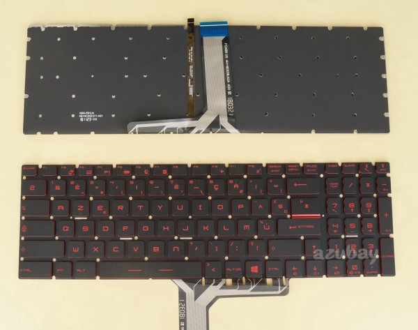 French Keyboard AZERTY Français Clavier for Laptop MSI GL72, GL62M, GL72M, GL62 7RDX, GL72 7RDX , GL62 7REX, GL62M 7RC, GL62M 7RDX, GL62M 7REX, GL62MVR 7RFX, GL62VR 7RFX, GL63 8RC, GL63 8RD, GL72 7REX, GL72M 7RDX, GL72M 7REX, GL72VR 7RFX, GL73 8RC, GL73 8RD, V143422KK1, Red Backlight