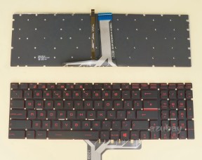 UK GB British Keyboard for Laptop MSI GL72, GL62M, GL72M, GL62 7RDX, GL72 7RDX , GL62 7REX, GL62M 7RC, GL62M 7RDX, GL62M 7REX, GL62MVR 7RFX, GL62VR 7RFX, GL63 8RC, GL63 8RD, GL72 7REX, GL72M 7RDX, GL72M 7REX, GL72VR 7RFX, GL73 8RC, GL73 8RD, V143422KK1, Red Backlight