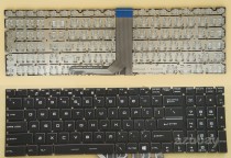 US UI English Keyboard for Laptop MSI WE63, WE63 8SI, WE63 8SJ, WE73, WE73 8SJ, WE73 8SK, WS63, WS63 7RK, WS63 8SJ, WS63 8SK, WS63 8SK(vPro), WS63 8SL, WS63 8SL(vPro), WT75, WT75 8SK, WT75 8SL, WT75 8SM, MS-16J6, MS-1796, Thin 9SC, Leopard 8RE, V143422GK2 US UI, V143422GK1 US UI, Black with Crystal Style Keys, without Backlight Board