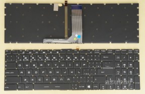 Czech Slovak Keyboard česká klávesnice Slovenská klávesnica for Laptop MSI WE63, WE63 8SI, WE63 8SJ, WE73, WE73 8SJ, WE73 8SK, WS63, WS63 7RK, WS63 8SJ, WS63 8SK, WS63 8SK(vPro), WS63 8SL, WS63 8SL(vPro), WT75, WT75 8SK, WT75 8SL, WT75 8SM, MS-16J6, MS-1796, Thin 9SC, Leopard 8RE, V143422GK2 CS, V143422GK1 CS, White Backight, Black with Crystal Style Keys