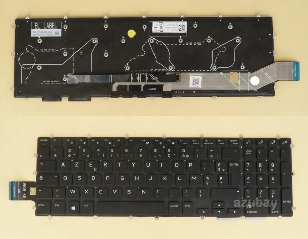 French Keyboard AZERTY Français Clavier for Laptop Dell Alienware M15 R1, M17 R1, 2019, 0M1PTY, RGB Backlight