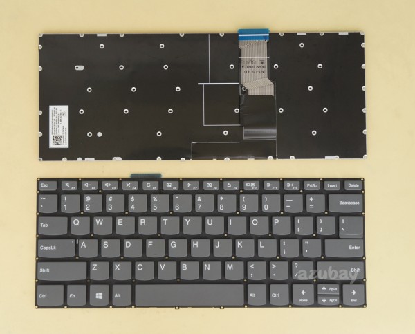 US UI English Keyboard for Laptop Lenovo Ideapad 2in1-14 330s-14ast 330s-14ast d, 330s-14ast u, 330s-14ikb 330s-14ikb d, 330s-14ikb u, 720-15ikb v130-14igm v130-14ikb v330-14arr v330-14igm v330-14ikb v330-14isk, Yoga 520-14ikb, SN20M61630, Gray, No Frame