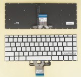 AZUBAY.COM Arabic AR & US Keyboard for Laptop HP Home 14-cf 14-cf0000 14-cf1000 14-ck 14-ck0000 14-ck1000 14-cm 14-cm0000 14-cm1000 14-df 14-df0000 14-dg 14-dg0000 14-dk 14-dk0000 14-ma 14-ma0000 14-ma1000 14q-cs 14q-cs0000, Backlit, Silver