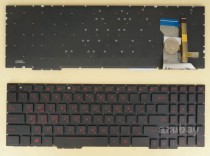 Arabic AR & US Keyboard for Laptop Asus Rog Strix FX753VD FX753VE FX553VD FX553VE GL553VD GL553VE GL553VW GL753VD GL753VE ZX53VD ZX53VE ZX53VW ZX553VD, Red Backlight, with wide backlight cable