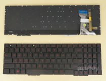 US UI English Keyboard for Asus Rog Strix FX753VD FX753VE FX553VD FX553VE GL553VD GL553VE GL553VW GL753VD GL753VE ZX53VD ZX53VE ZX53VW ZX553VD, Red Backlight, with wide backlight cable