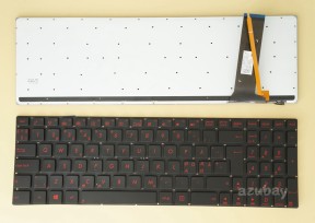 Scandinavian Nordic Danish Norwegian Swedish Finnish Keyboard Dansk tastatur Norsk tastatur Suomi näppäimistö Svensk tangentbord for Laptop Asus ROG G550 G550JK G56 G56JK G56JR GL550JK, Red Backlight, Black