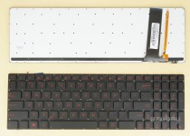 US UI English Keyboard for Laptop Asus ROG G550 G550JK G56 G56JK G56JR GL550JK, Red Backlight, Black