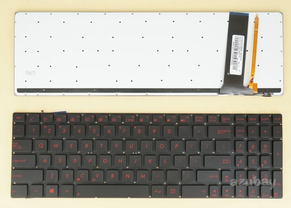 US UI English Keyboard for Laptop Asus ROG G550 G550JK G56 G56JK G56JR GL550JK, Red Backlight, Black