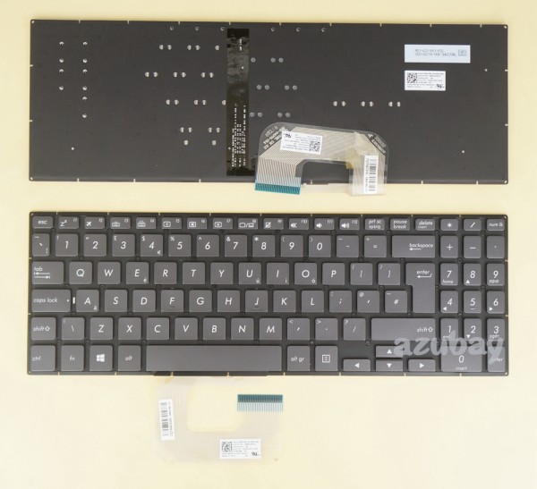 UK GB British Keyboard for Laptop ASUS Q525UA UX561UA UX561UN Q505UA AEBKKE00010 0KNB0-5631UK00, Backlit, Black