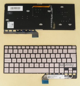 Latin LAS Spanish Keyboard LA Teclado for Laptop ASUS Zenbook UX360UA Q324UA NSK-WB8BU 1E, 9Z.NBXBU.81E 0KNB0-2626LA00 0KN1-352LA13, Backlit, Pink Golden