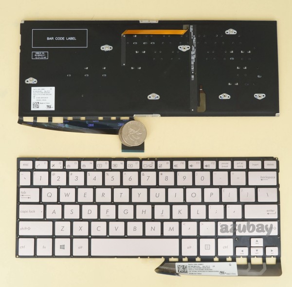 US UI English Keyboard for Laptop ASUS Zenbook UX360UA Q324UA NSK-WB801 9Z.NBXBU.801 0KNB0-2626US00, Backlit, Pink Golden