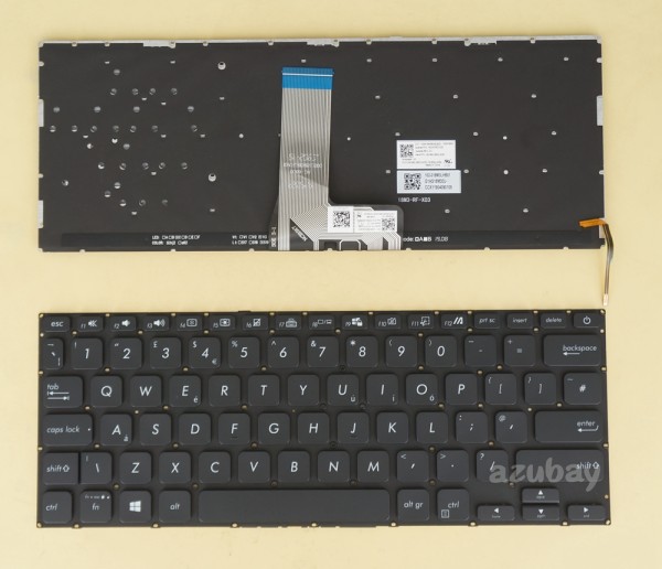 UK GB British Keyboard for Laptop ASUS Vivobook 14 X409FA X409FL, Backlit, Black