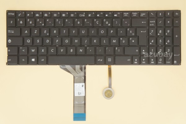 French Keyboard AZERTY Français Clavier for Laptop Asus A501L A501LB A501LX FX51L FX51LB FX51LX K501L K501LB K501LX K501U K501UB K501UQ K501UW K501UX R516L R516LB R516LX V502L V502LB V502LX V505L V505LB V505LX, Backlit, Black