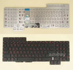 Russian Keyboard RU русский Клавиатура for Laptop ASUS ROG G701V G701VI G701VIK G701VO GX700V GX700VO, Backlight version without Backlight board, Black
