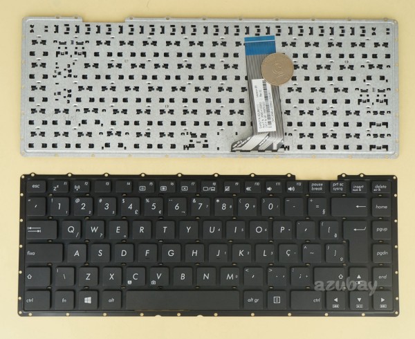 Brazilian Portuguese Keyboard Brazil BR-PT Brasil Teclado for Laptop Asus A451C A451CA A455L A455LA A455LB A455LD A455LF A455LJ A455LN A456U D450C D450CA D450M D450MA DX882LD F41LD F430LD F451C F451CA F451M F451MA F453M F453MA, Black