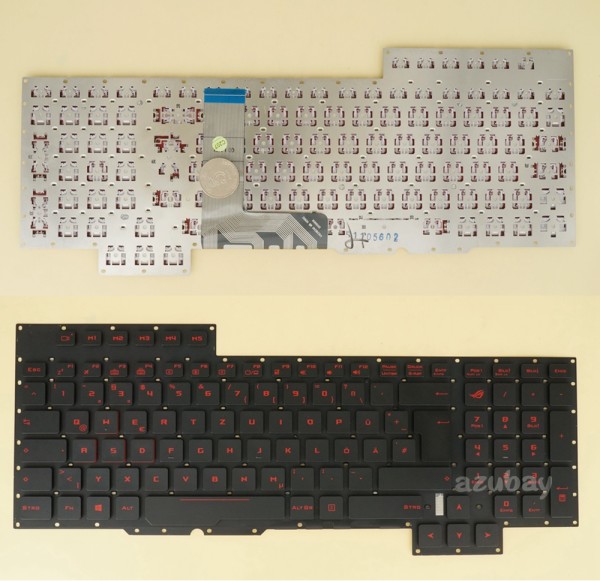 German Keyboard DE QWERTZ Deutsche Tastatur for Laptop ASUS ROG G701V G701VI G701VIK G701VO GX700V GX700VO, Backlight version without Backlight board, Black