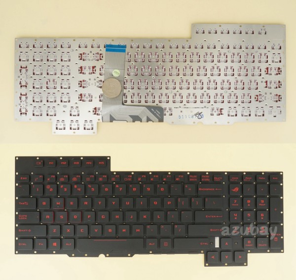 US UI English Keyboard for Laptop ASUS ROG G701V G701VI G701VIK G701VO GX700V GX700VO, Backlight version without Backlight Board, Black