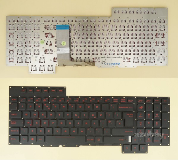 UK GB British Keyboard for Laptop ASUS ROG G701V G701VI G701VIK G701VO GX700V GX700VO V153162AK1 UK, 0KN0-SD1UK11 0KNB0-E611UK00, Backlight version without Backlight board, Black