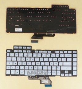 French Keyboard AZERTY Français Clavier for Laptop ASUS ROG ZEPHYRUS S GX502 GX502GV GX502GW, Pey-key Color Backlit, Pale Blue