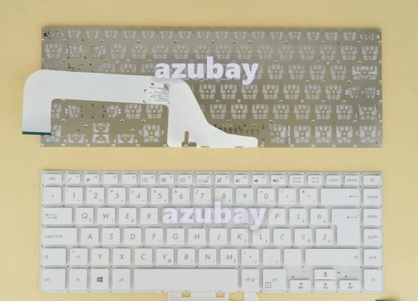 Slovenian Bosnian Croatian Serbian Macedonian Montenegro West Balkans Yugoslavia CRO WB SV HR SLO YU Keyboard for Laptop ASUS VivoBook 15 X505 X505BA X505BP X505ZA F505ZA, White