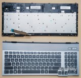Azubay.com Russian Keyboard RU русский Клавиатура for Laptop ASUS G55V G55VW, V132662AS1 RU 0KNB0-B410RU00, Backlit, Black with Silver Frame