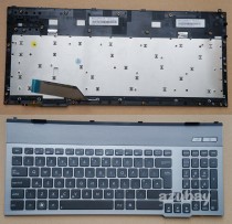 UK GB British Keyboard for Laptop ASUS G55V G55VW, V132662AK1 UK 0KNB0-B410UK00, Backlit, Black with Silver Frame