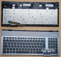 Latin LAS Spanish Keyboard LA Teclado for Laptop ASUS G55V G55VW V13266AK2 LA 0KNB0-B411LA00 0KN0-MK1LA21, Backlit, Black with Silver Frame