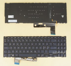 Scandinavian Nordic Danish Norwegian Swedish Finnish Keyboard Dansk tastatur Norsk tastatur Suomi näppäimistö Svensk tangentbord for Laptop ASUS Zenbook 15 UX533FD UX533FN, 0KN1-621ND16, Backlit, Dark Blue, No Frame