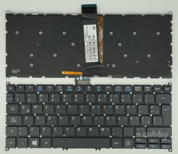 Latin LAS Spanish Keyboard LA Teclado for Laptop ACER Aspire E3-111 E3-112M ES1-111 ES1-111M ES1-131 ES1-311 ES1-331 V3-111P V3-112P V3-331 V3-371 V3-372 V3-372T V5-122P V5-132 V5-132P, Aspire R 11 R3-131T, Travelmate B115-M B115-MP B116-M B116-MP P236-M P238-G2-M P238-M, Backlit, Black, No Frame