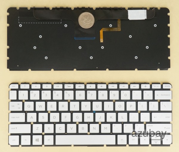 US UI English Keyboard for HP Envy 13-ab056nr 13-ab056tu 13-ab057nr 13-ab057tu 13-ab058tu 13-ab059tu 13-ab060tu 13-ab061tu 13-ab062tu 13-ab063tu 13-ab064tu 13-ab065tu 13-ab066tu 13-ab067cl 13-ab067tu 13-ab068tu 13-ab069tu 13-ab070tu 13-ab071tu 13-ab077cl 13t-ab000, Backlit, Silver No Frame