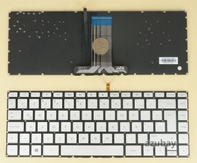 Latin LAS Spanish Keyboard LA Teclado for HP Pavilion 14-ab000 14-ab007la 14-ab019la 14-ab021la 14-ab100 14-ab102la 14-ab105la 14-ab109la 14-ab111la 14-ab112la 14-ab151la 14-ab154la 14-ab155la 14-ab156la 14t-ab000 14t-ab100, Envy 14-j000, PK131CU2A23 V150502EAK1 LA, with Vertical Enter, Backlit, Silver No Frame