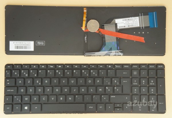 Belgian Keyboard AZERTY BE Belge Belgium Clavier Toetsenbord for HP Envy 15-K000 15t-k000 15t-k100 15t-k200 15-V000 17-K000 17t-k000 17t-k100 17t-k200 m7-k000 17-k130nb 17-k297nb 17-k299nb, Backlit, Black No Frame