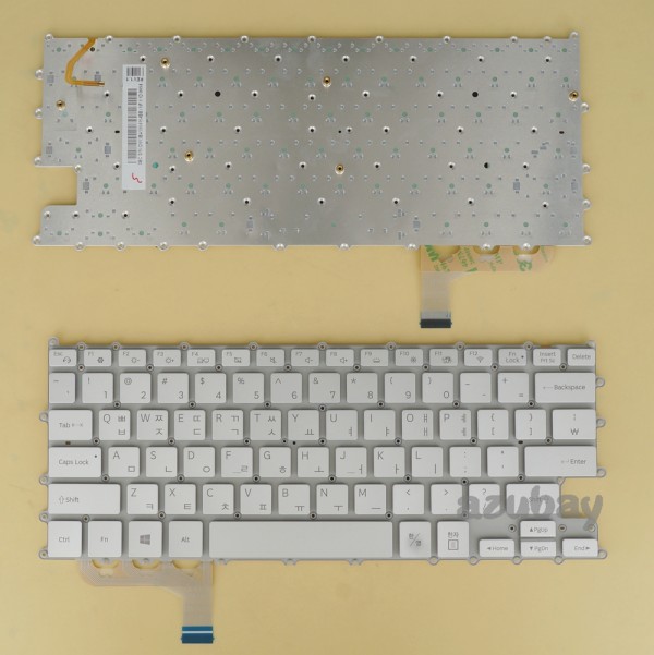 Korean KR & US Keyboard for Laptop Samsung NP930QAA NT930QAA, Backlit, Silver No Frame
