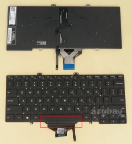 US UI English Keyboard for DELL 0RN86F PK132EE1B00 NSK-EWABC 01, Backlit, No Pointer, Black No Frame, Pulled