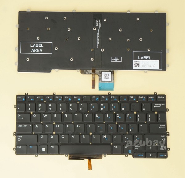 US UI English Keyboard for DELL Latitude 0KTYW0, NSK-LZABC 01, PK131IC1A00, Backlit, Black, Pulled