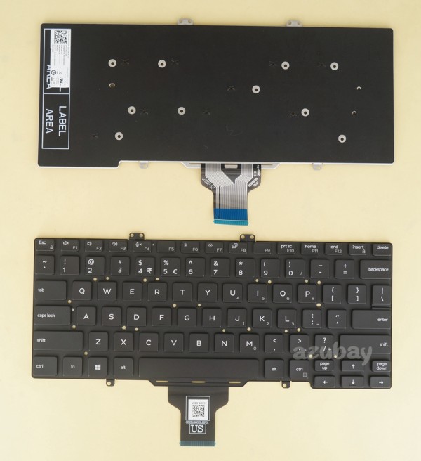 US International English Keyboard for DELL Latitude 7400 5400 5401 ( 2019 version ), No Backlit, No Pointer, Black No Frame
